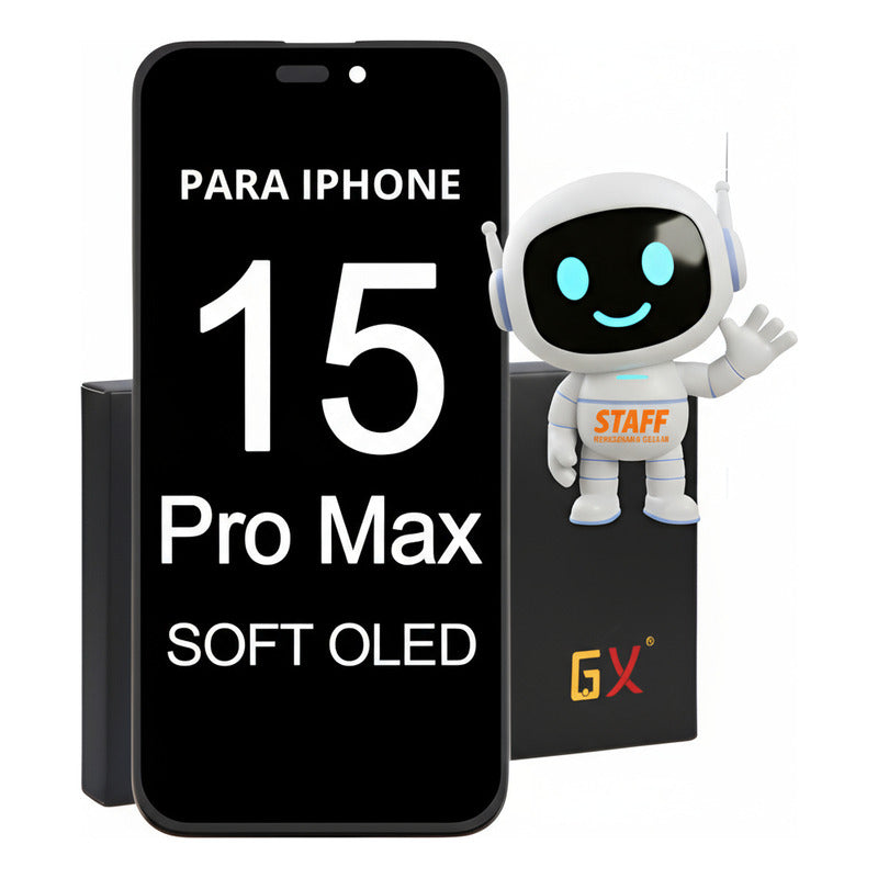 Pantalla iPhone 15 Pro Max Soft OLED GX Negra | Display + Táctil