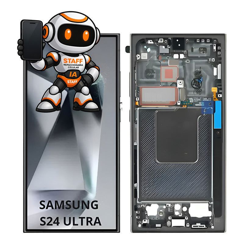 Pantalla Compatible Samsung S24 Ultra Marco Premium Negro