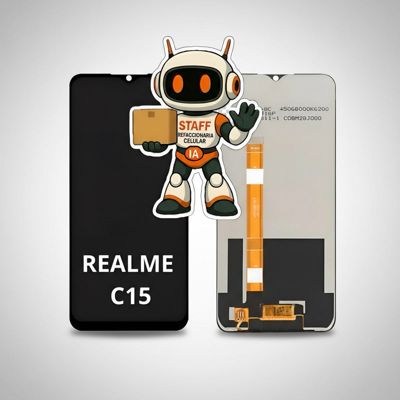 Pantalla Compatible Realme C15 Alta Calidad Premium Negro