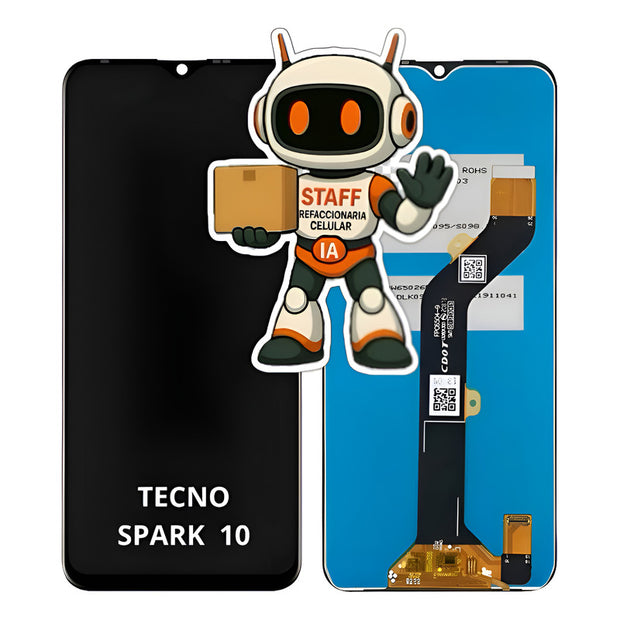 Pantalla Compatible Tecno Spark 10  Alta Calidad Premium Negro