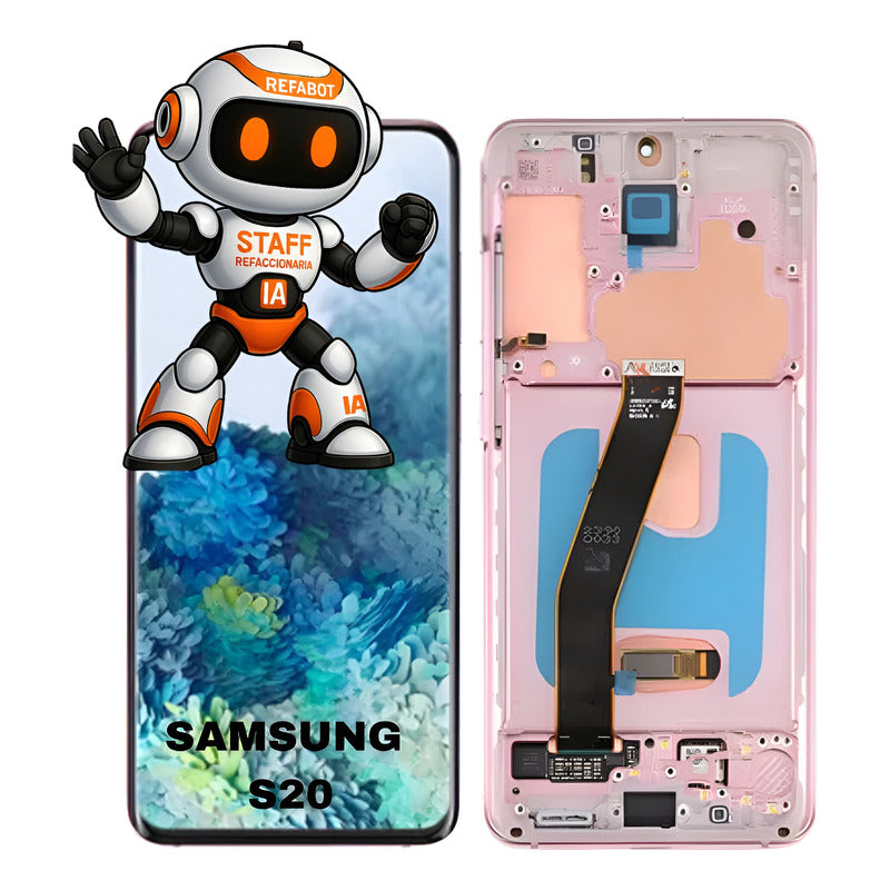 Pantalla Compatible Samsung S20 Marco Premium Color Rosa