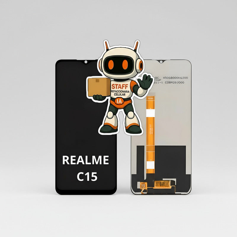 Pantalla Compatible Realme C15 Alta Calidad Premium Negro