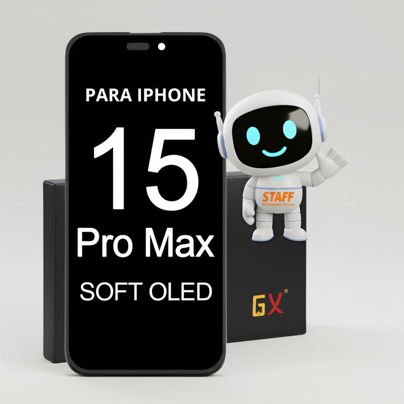 Pantalla iPhone 15 Pro Max Soft OLED GX Negra | Display + Táctil