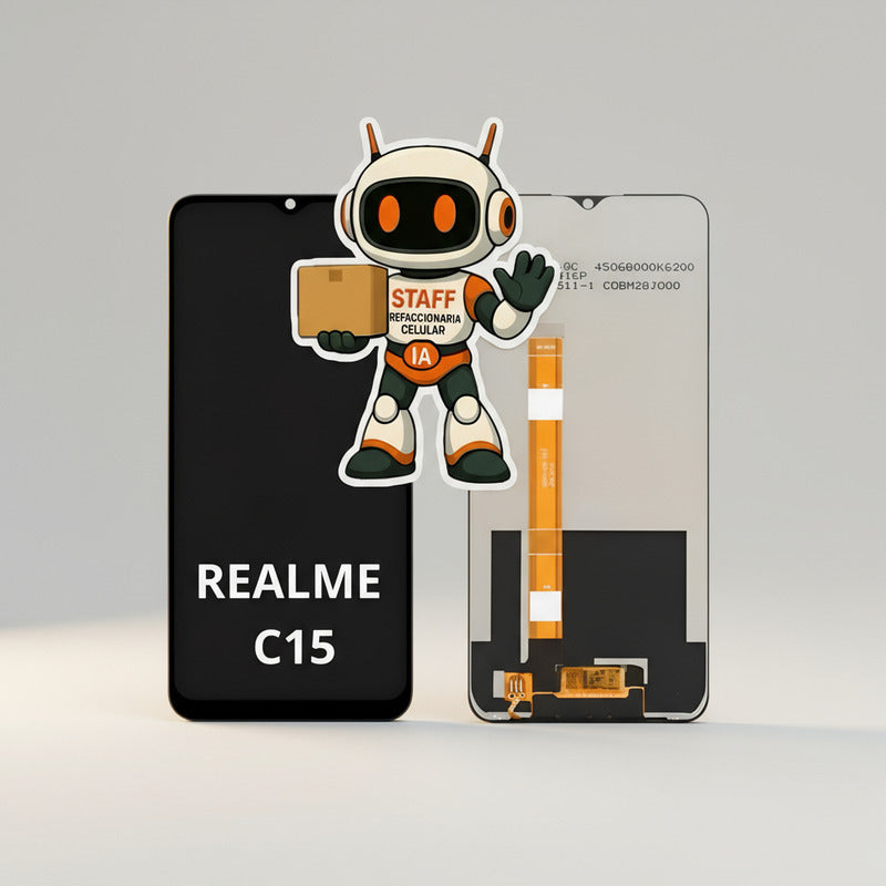 Pantalla Compatible Realme C15 Alta Calidad Premium Negro
